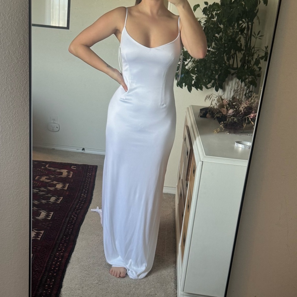 Theia Couture White Sheath Gown